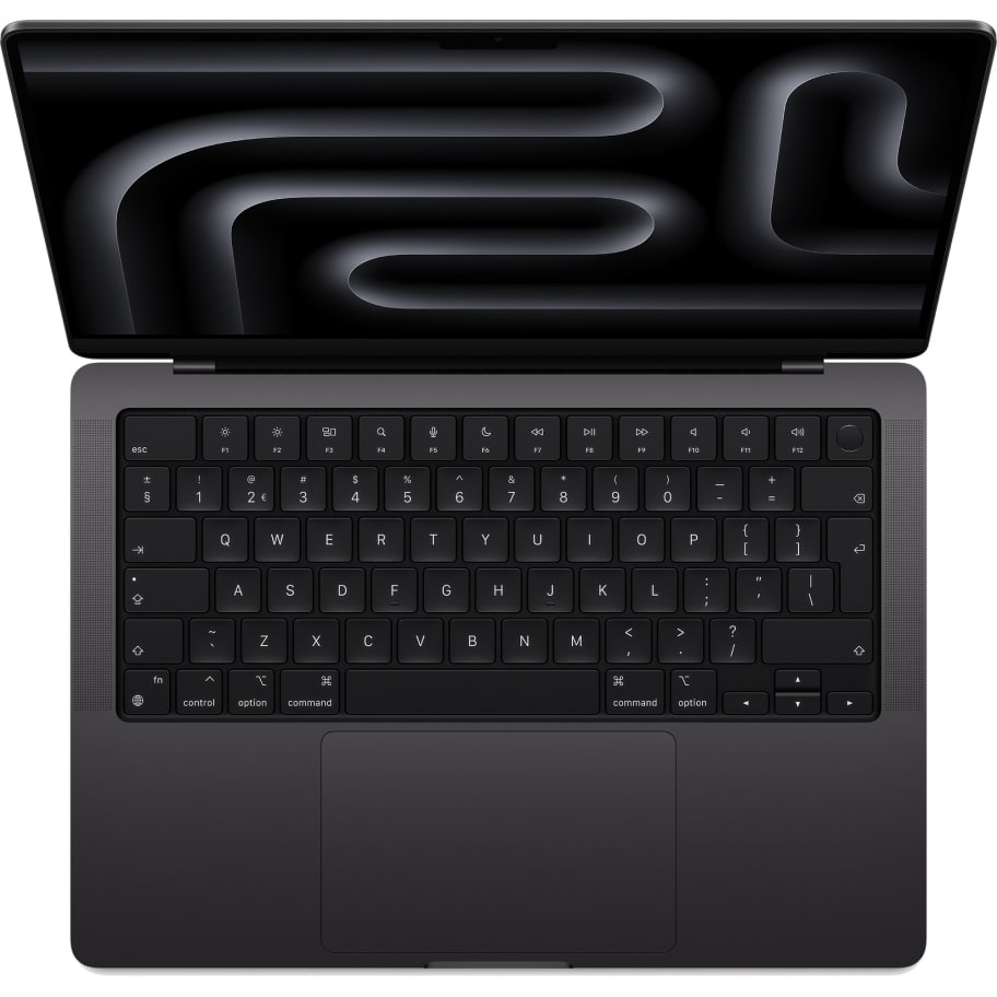 MacBook Pro 14 inch Space Black open - QWERTY NL