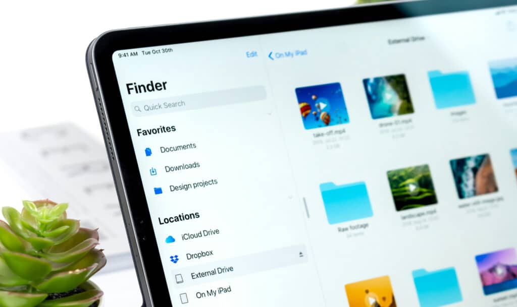 Finder op de iPad Pro